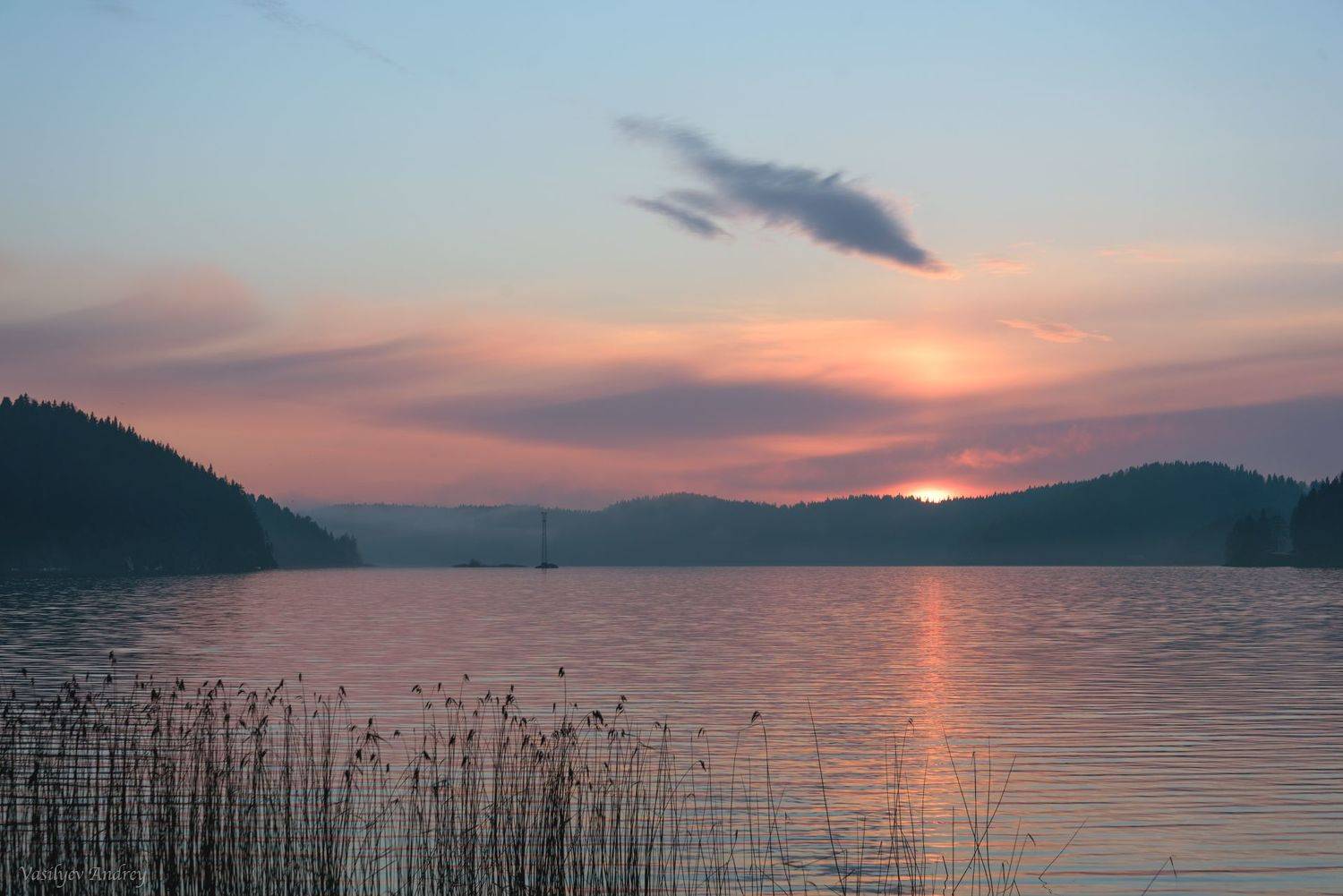 карелия, природа, залив кирьявалахти, закат, Vasilyev Andrey
