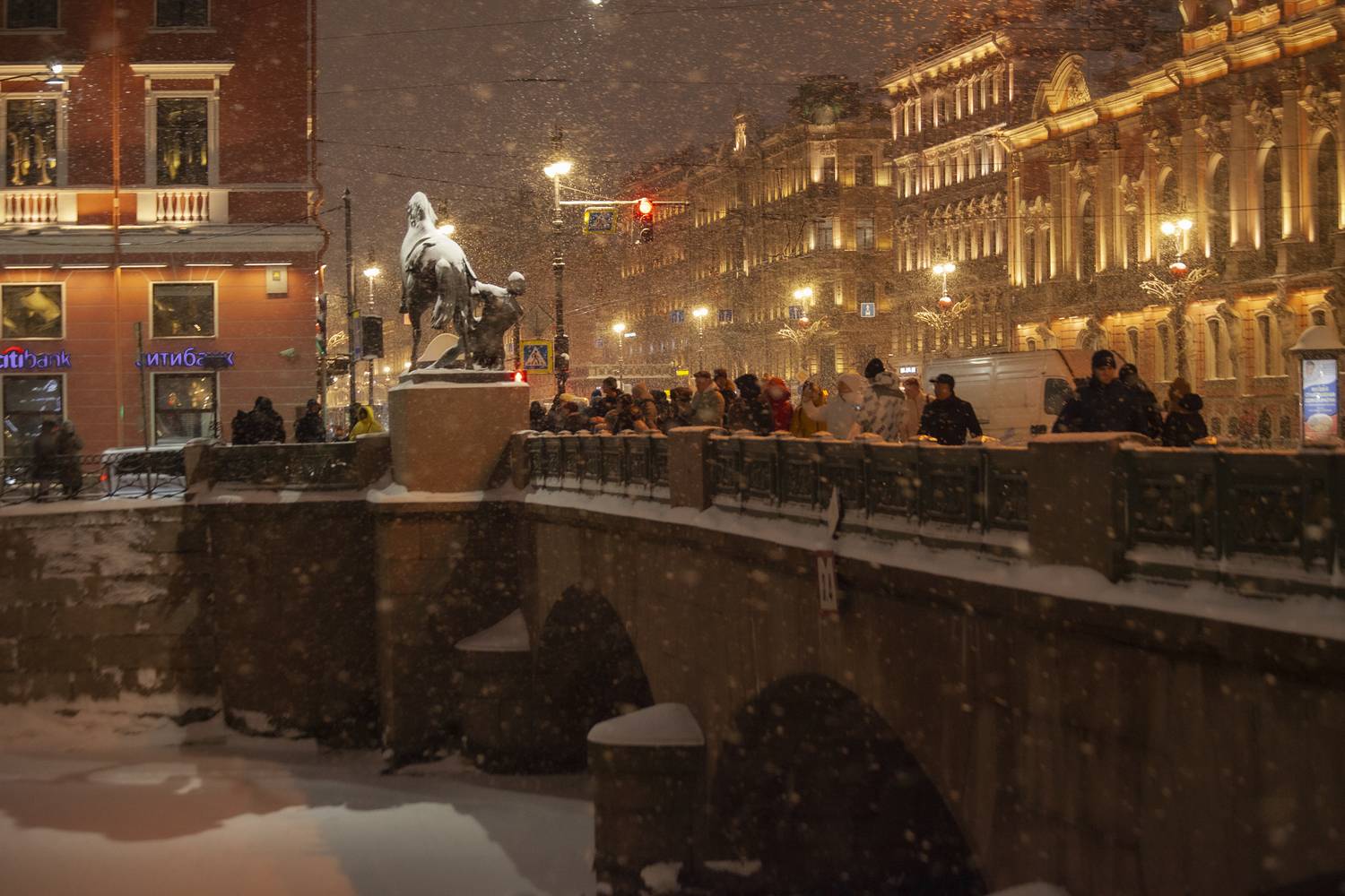 санкт-петербург ночь снег зима питер, Сергей Сотников