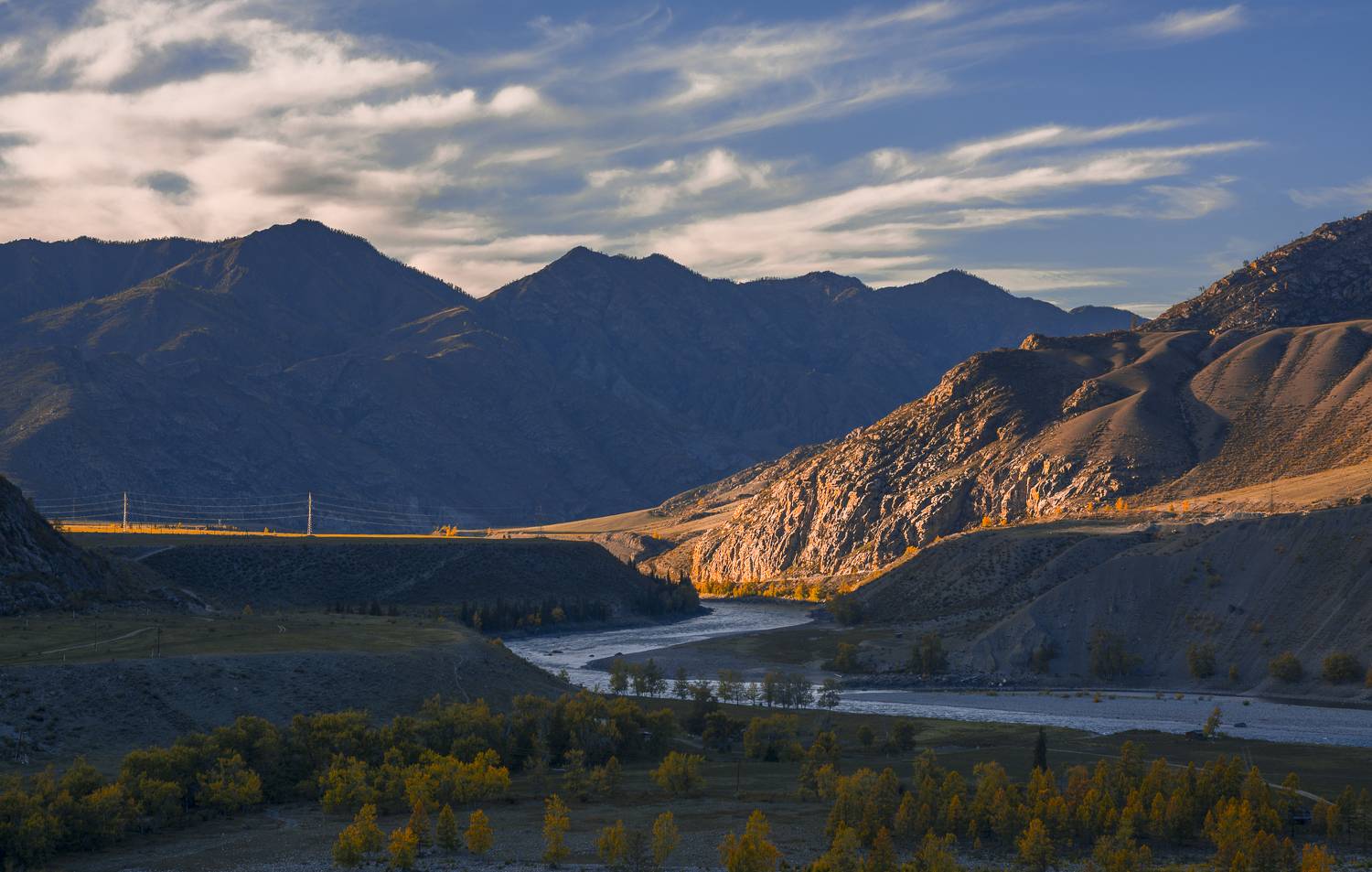 россия, горный алтай,горы, река, вечер, осень, Андрей Поляков