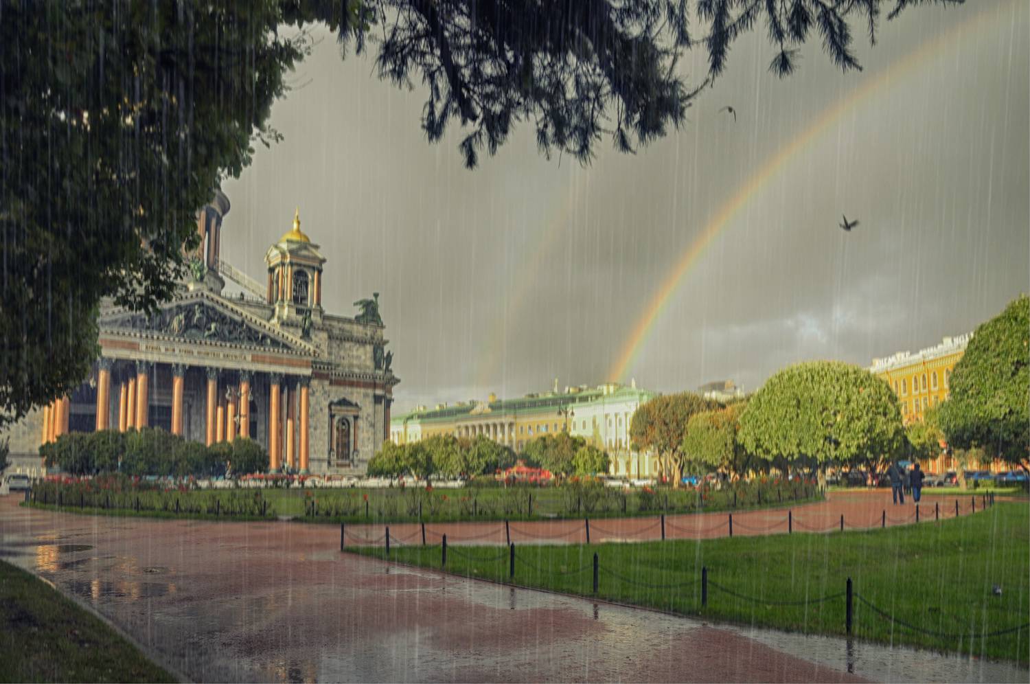 радуга собор дождь лужи, Вера Петри