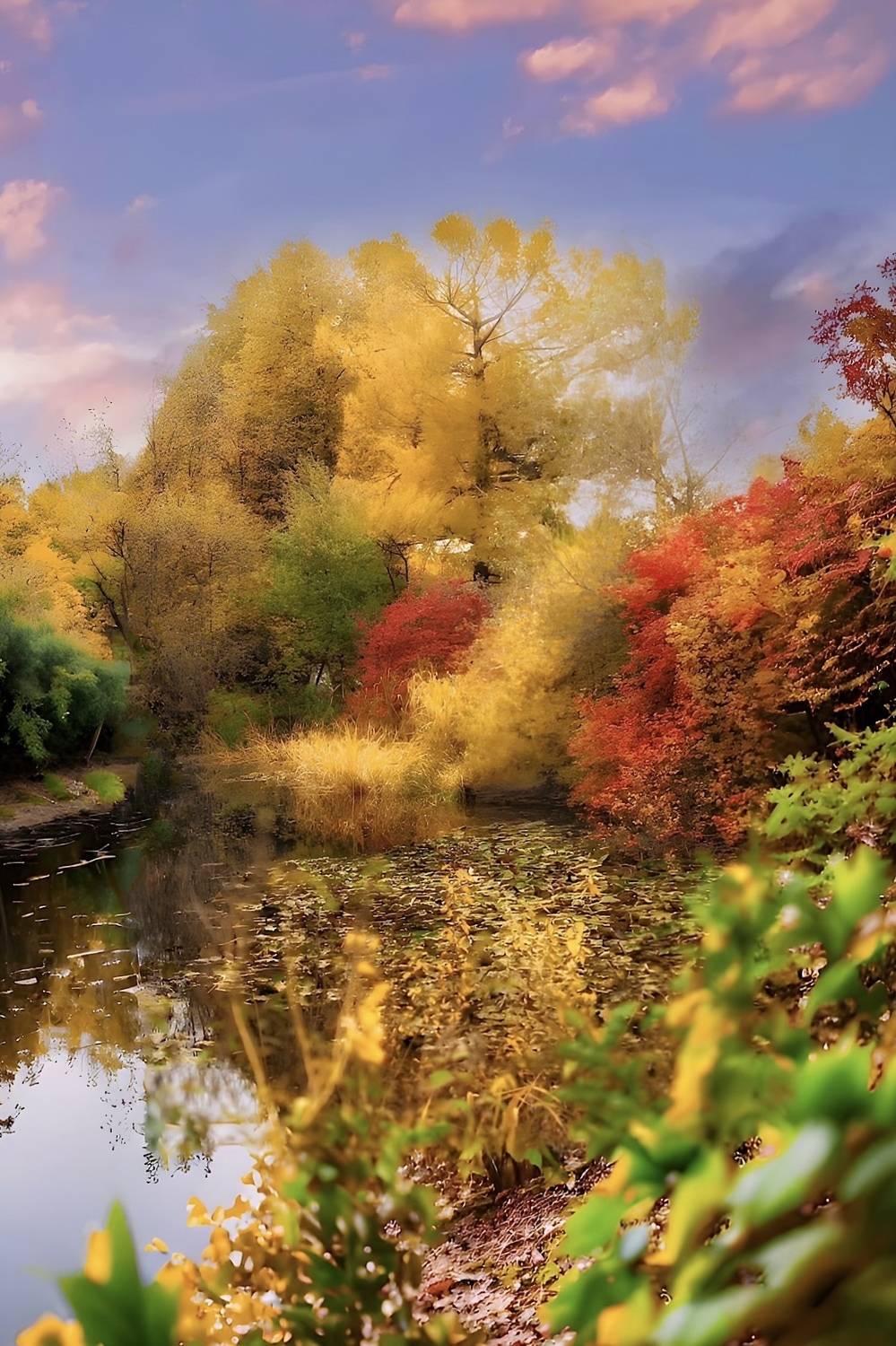 пейзаж, landscape, nature, природа, осень, autumn, золотаяосень, goldatum, закат, sunset, пруд, Julia Kaissa