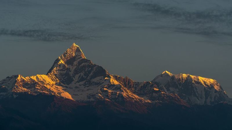 непал, гималаи, восход, горы, мачапучаре, nepal, himalaya, sunrise, mountains, machapuchare, fishtail  фото превью