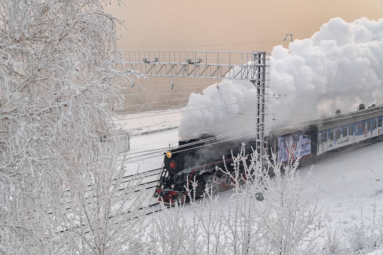 иркутск, транссиб, паровоз, ангара, мороз, Тильпунов Михаил