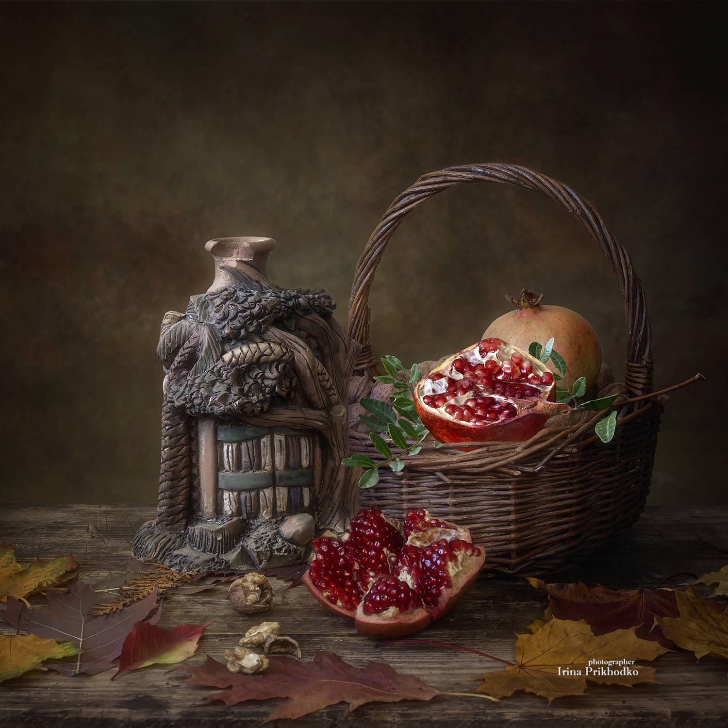 натюрморт, осень, плоды, фрукты, орехи, Приходько Ирина