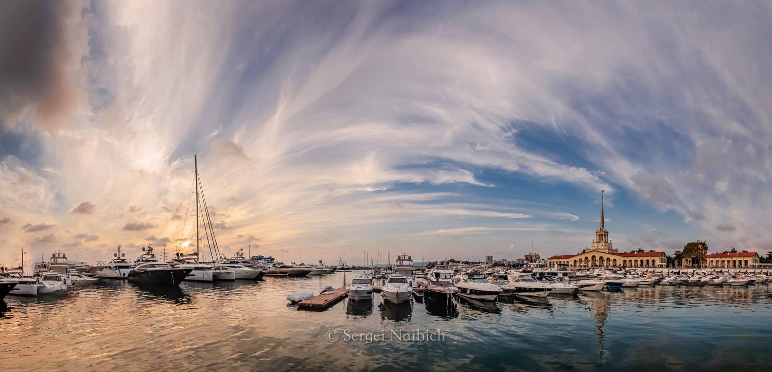 #море #закат #вокзал #город #сочи #яхты #морпорт, Сергей Найбич