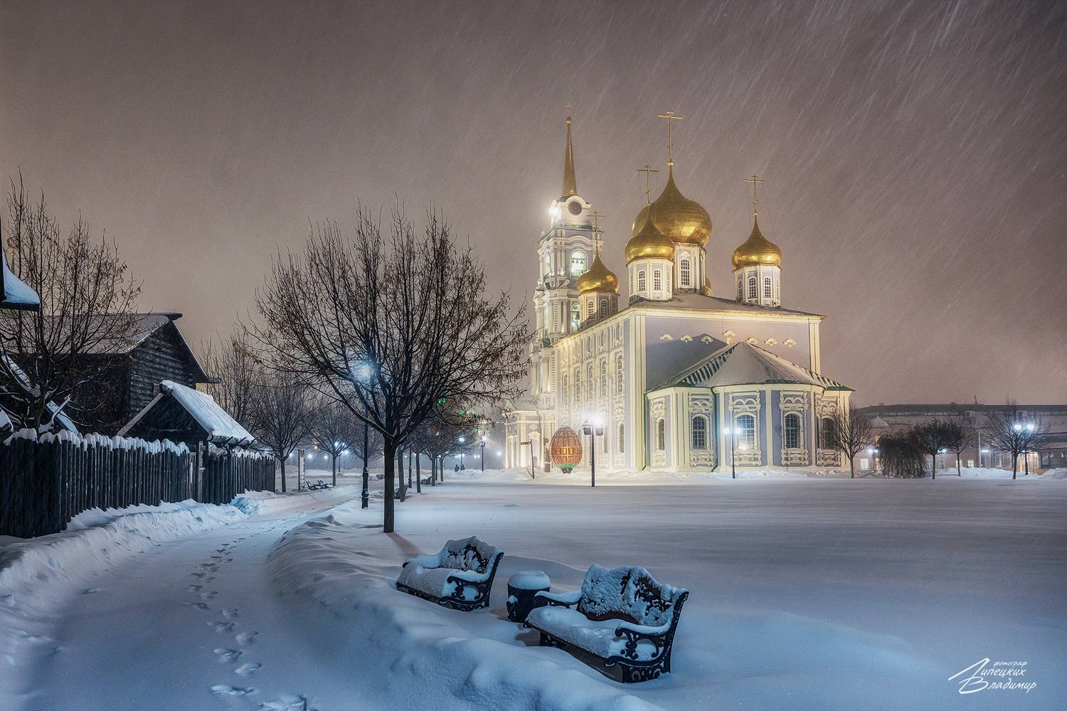 тула, тульский кремль, снег, метель, Липецких Владимир