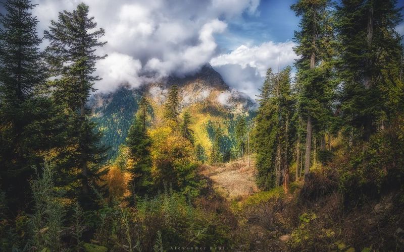 кчр, аркасара, горы, осень, облака Утро в горах фото превью
