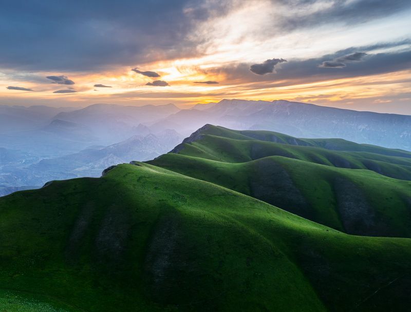 гимринский хребет, чиркейcкое водохранилище, верхний каранай, буйнакский район, сулак, гимры, дагестан, кавказ, кавказские горы Зеленый бархат фото превью