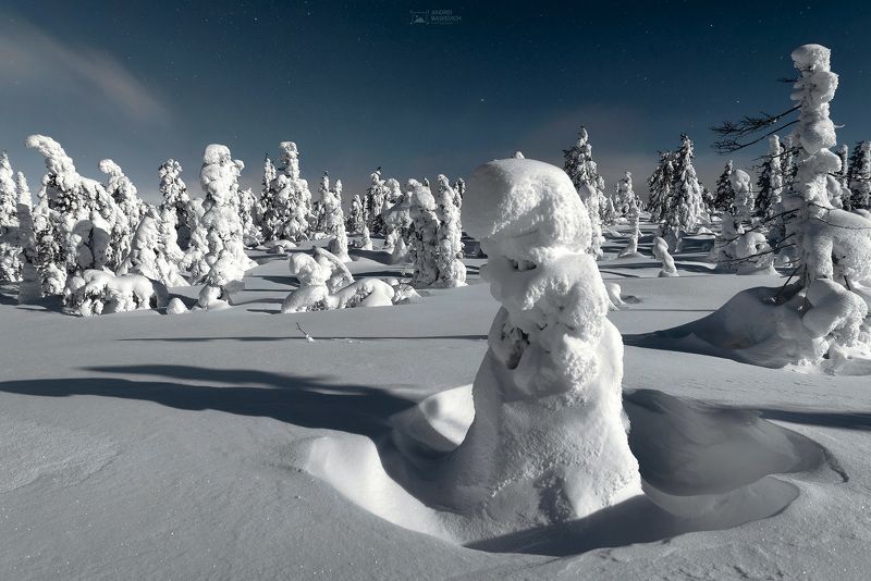 волосяная сопка, ночной пейзаж, полнолуние В свете полной Луны фото превью