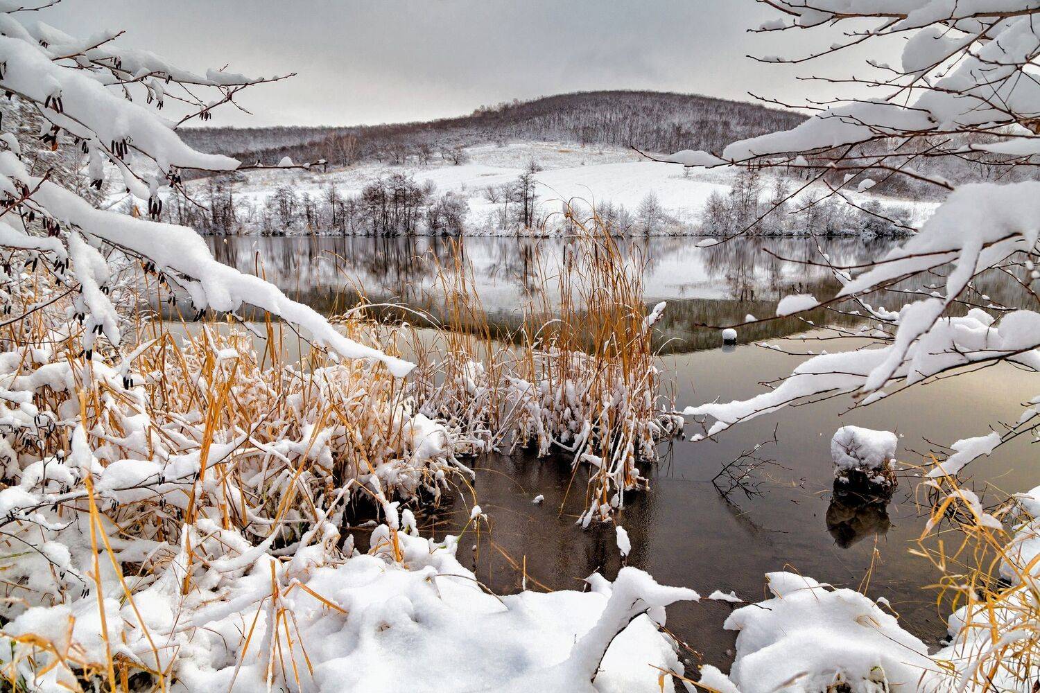 пейзаж, озеро, зима, снег, саратовская область, село лох, Подосинников Максим