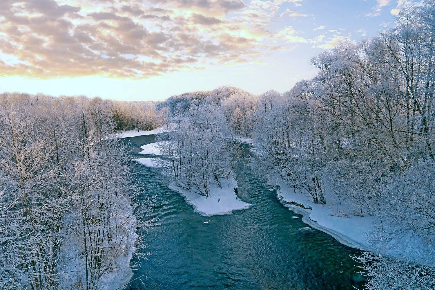 река кшень, зима, ливны, иней,, Николай Бологов