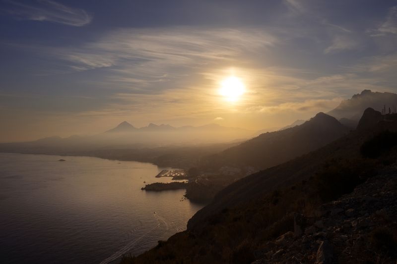 sea,water,mirador morro de toix,spain,sun,sunlihgt,sunset,travel, Mirador Morro de Toix фото превью