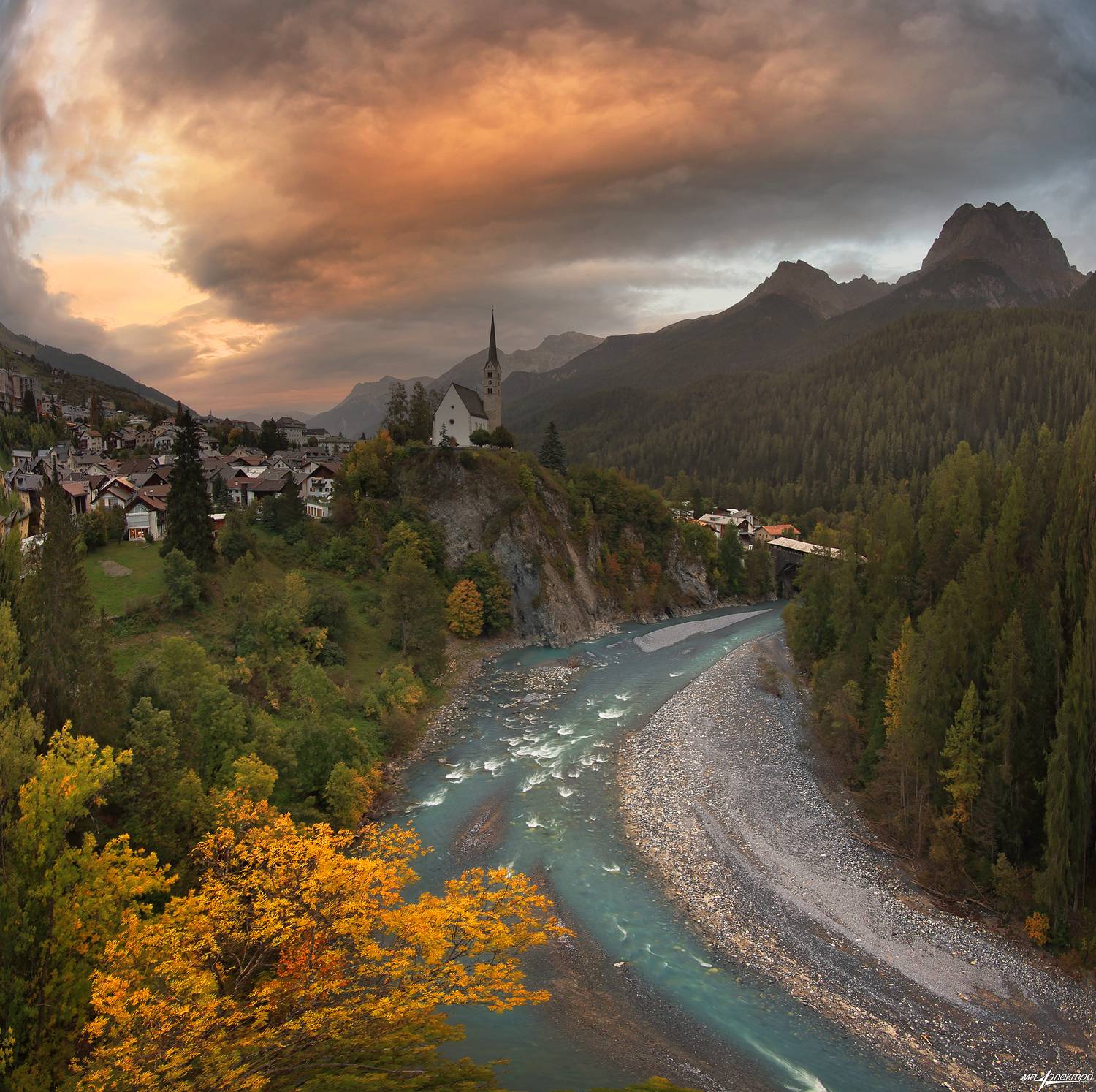 swiss,швейцария,осень,горы,scuol, Матвеев Николай