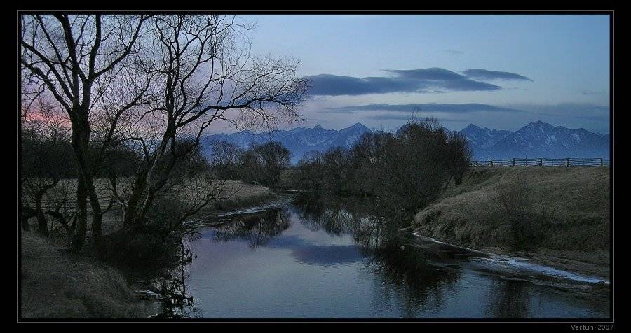сумерки,Саяны,Тункинская долина,Бурятия,река,осень, Игорь Глушко