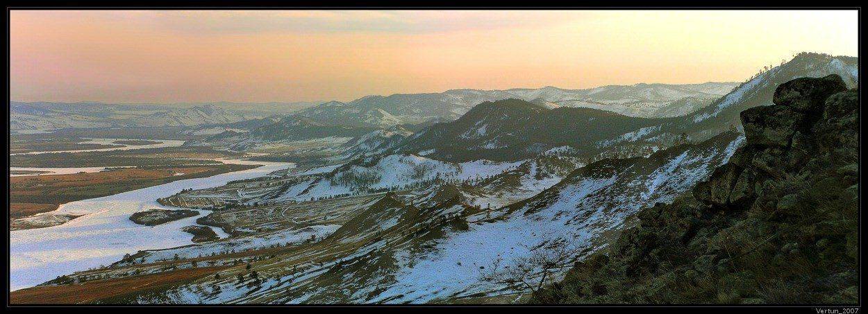 весна.Бурятия,горы,река,долина, Игорь Глушко