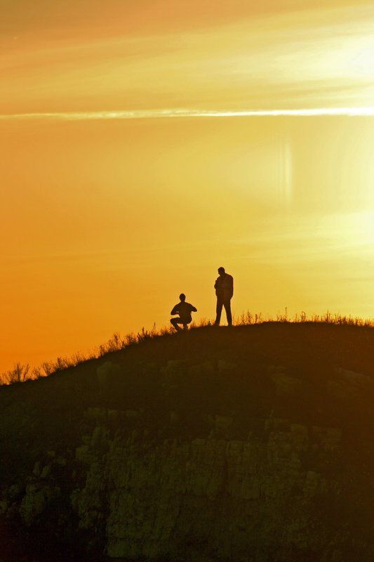 закат, гора, скала, когда пора домой фото превью