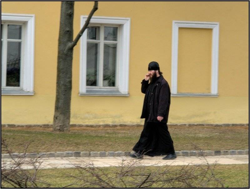 монах, сотовый, беседа, senjor