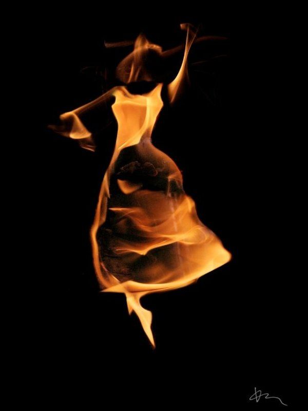 танец, веер, огонь Танец с веером фото превью