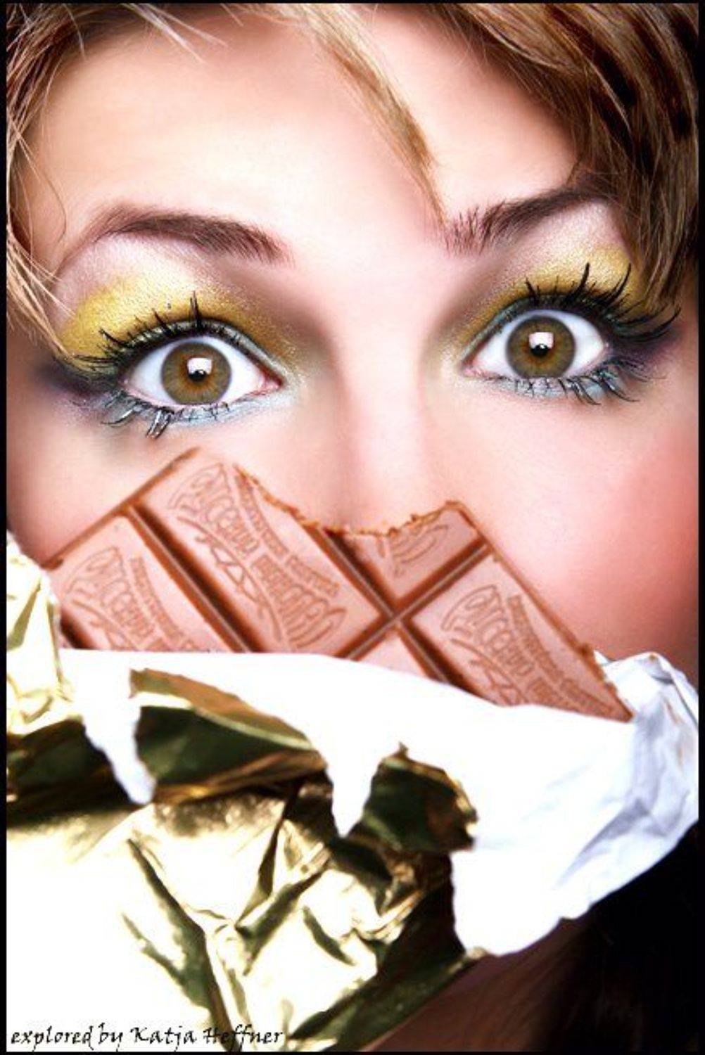 девушка глаза гламур точка запятая, Katja Heffner