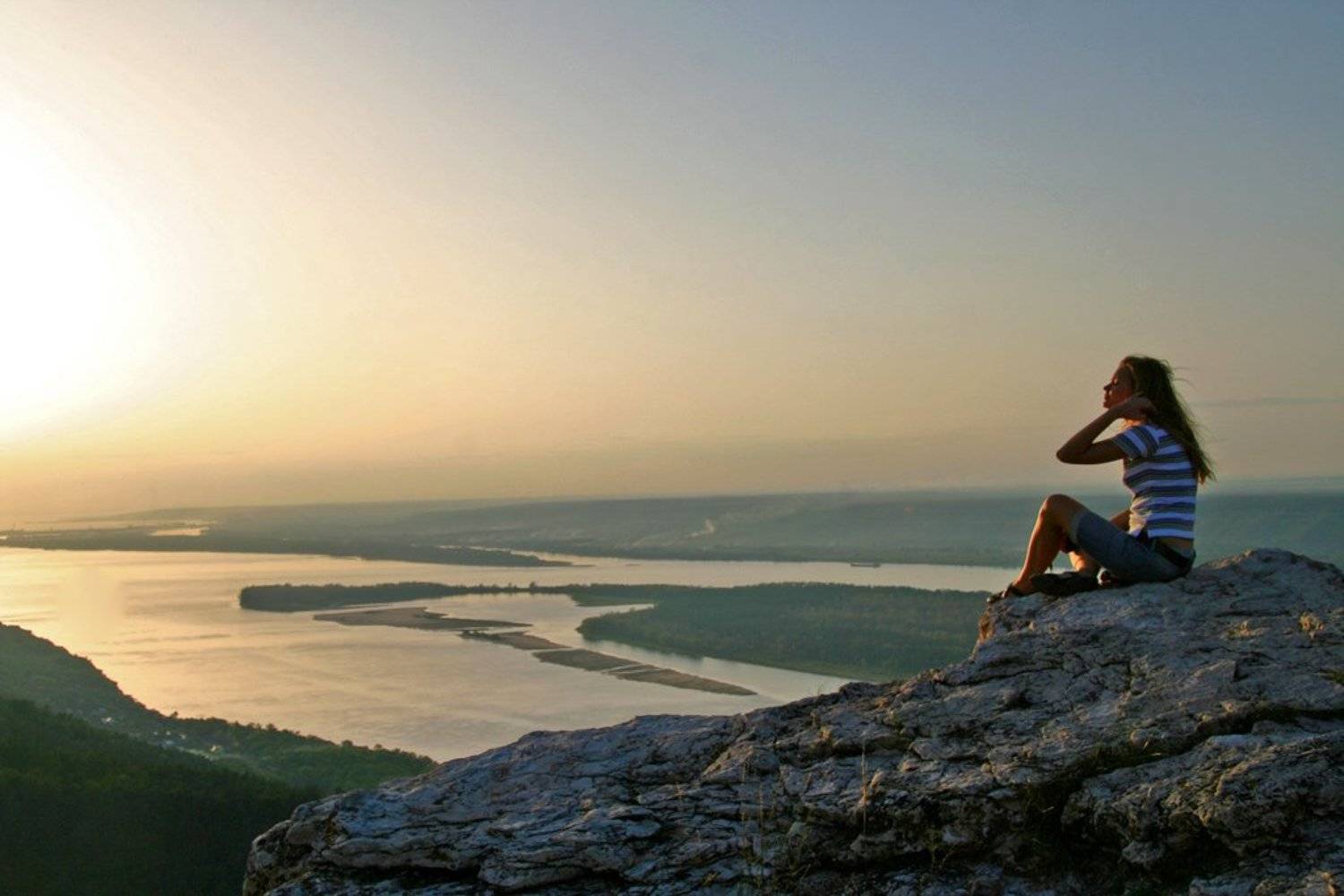 закат, скала, гора стрельная, волга, самарская лука, artboogie