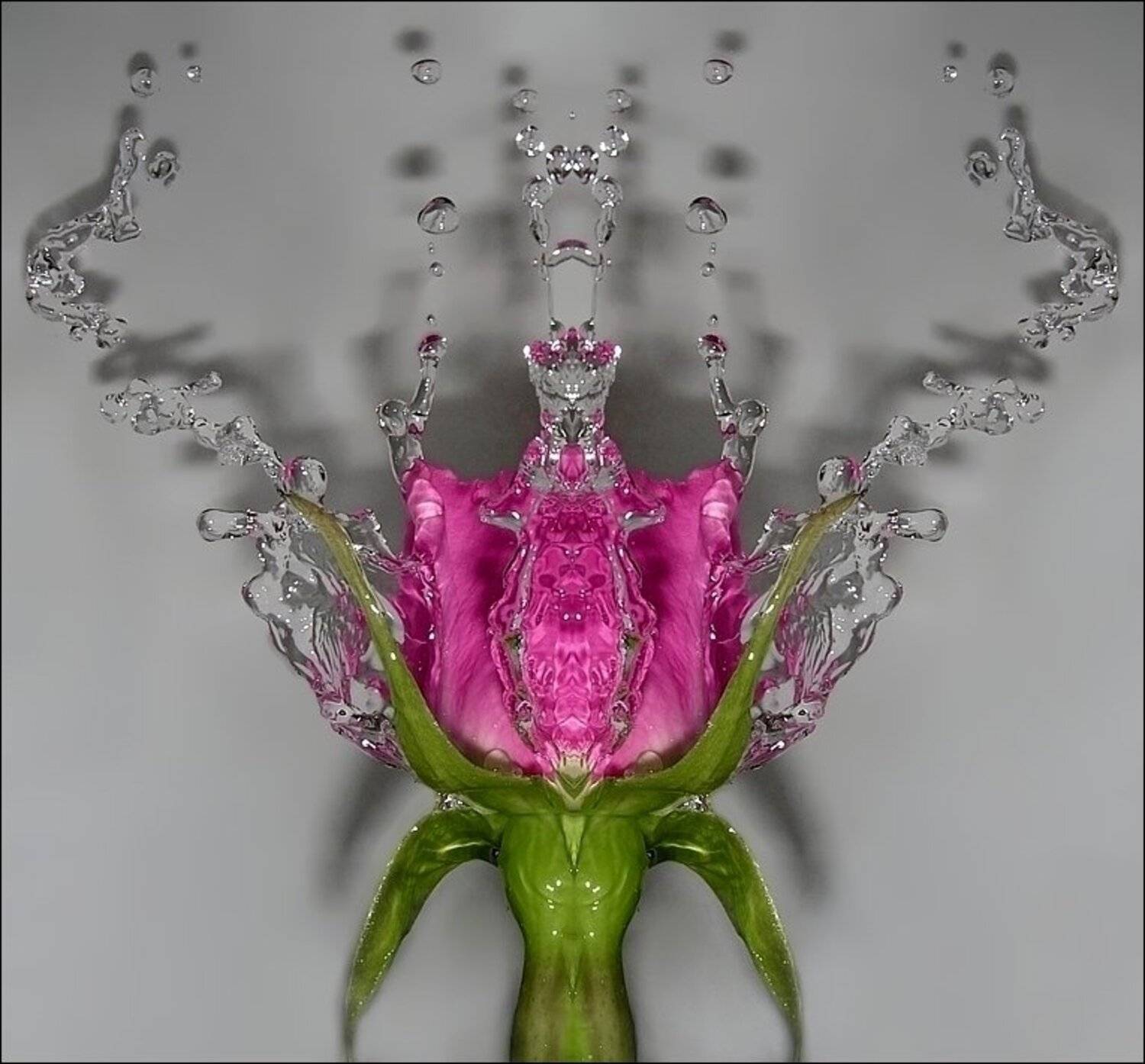 роза, вода, симметрия, феникс