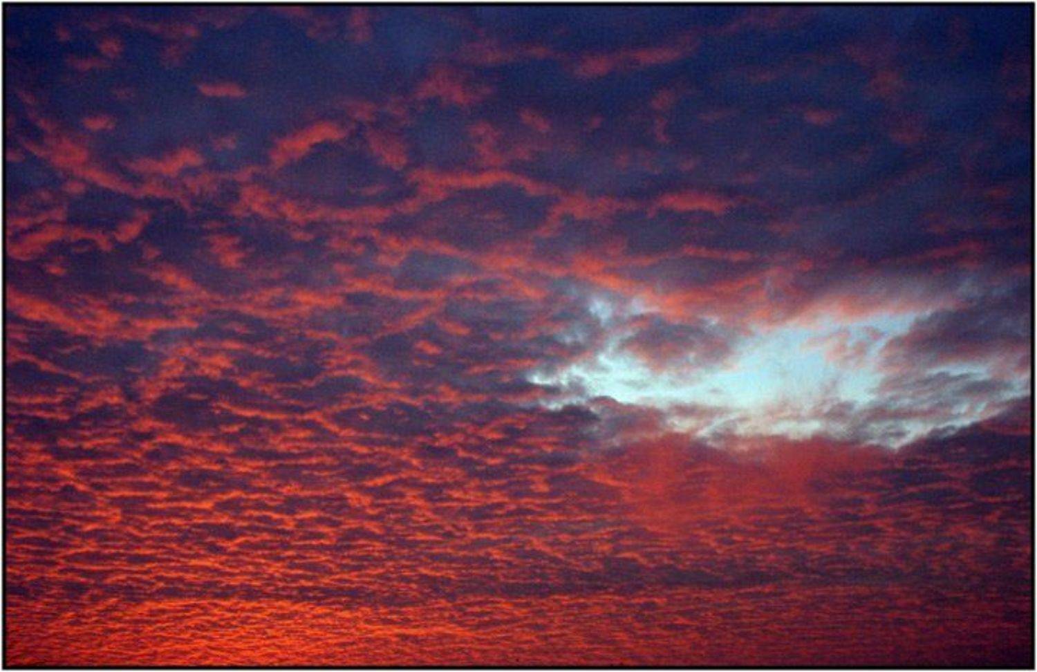 небо, закат, облака, VEB