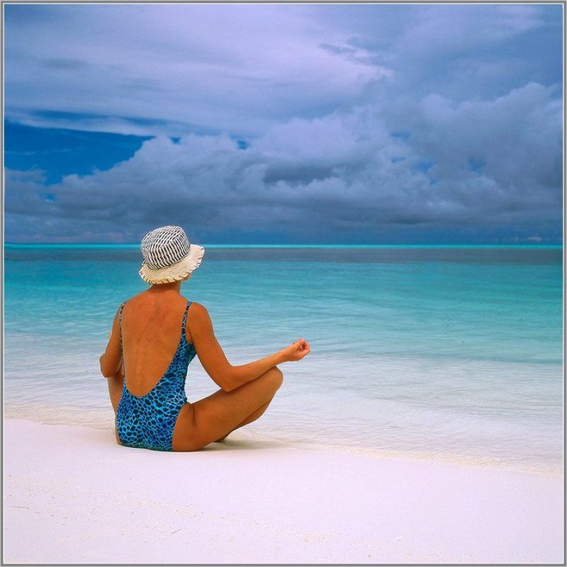 мальдивы, океан, песок, рай Медитация фото превью