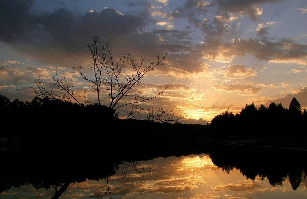 буча, закат, озеро, Sound Wave