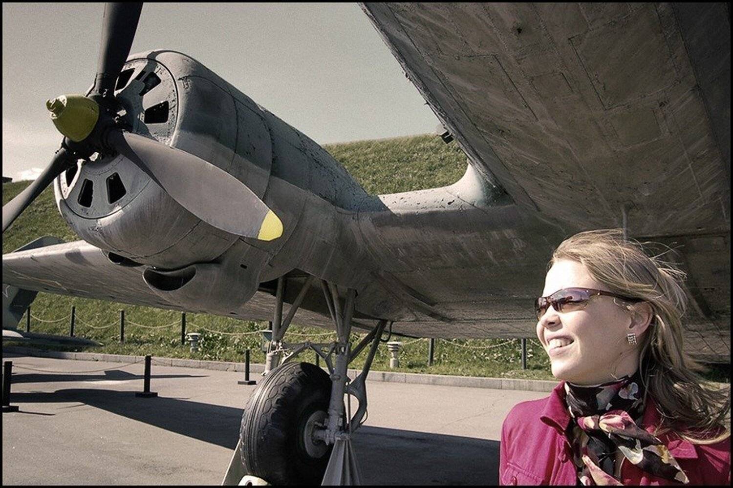 небо, самолет, девушка, Berkanka