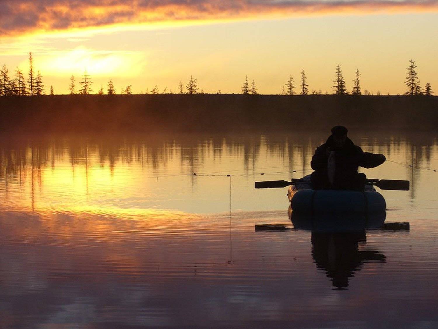 утро,рыбак, озеро,якутия, Солодухин Виктор