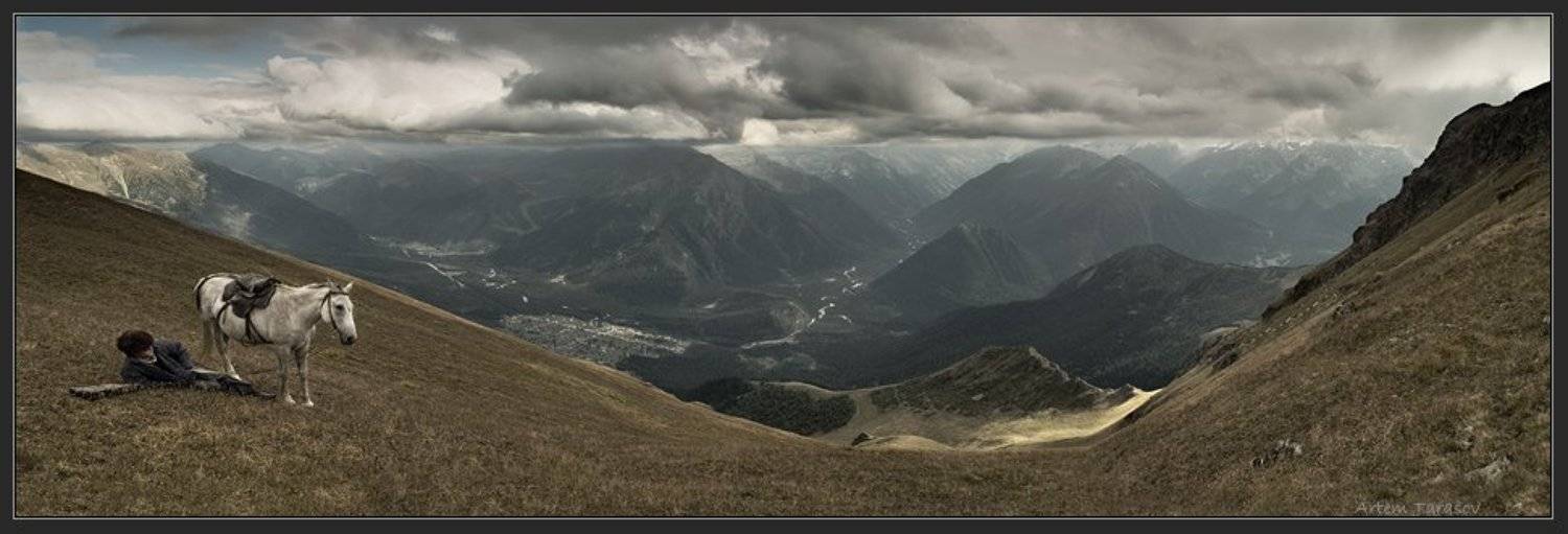 небо, горы, облака, лошадь, архыз,когда, до, неба, рукой, подать, Артём Тарасов
