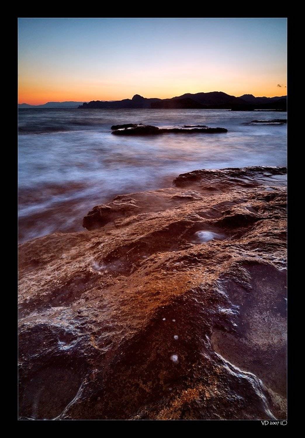 вечер, море, берег, закат, Виктор Державин