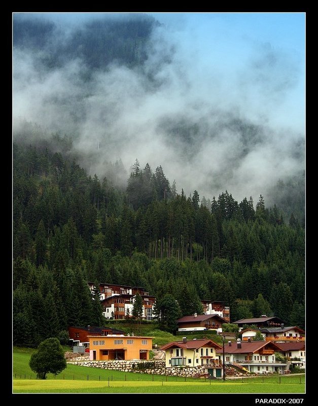 австрия, тирол, лофер, альпы, туман, горы, paradox До трассы 7 верст и все лесом фото превью