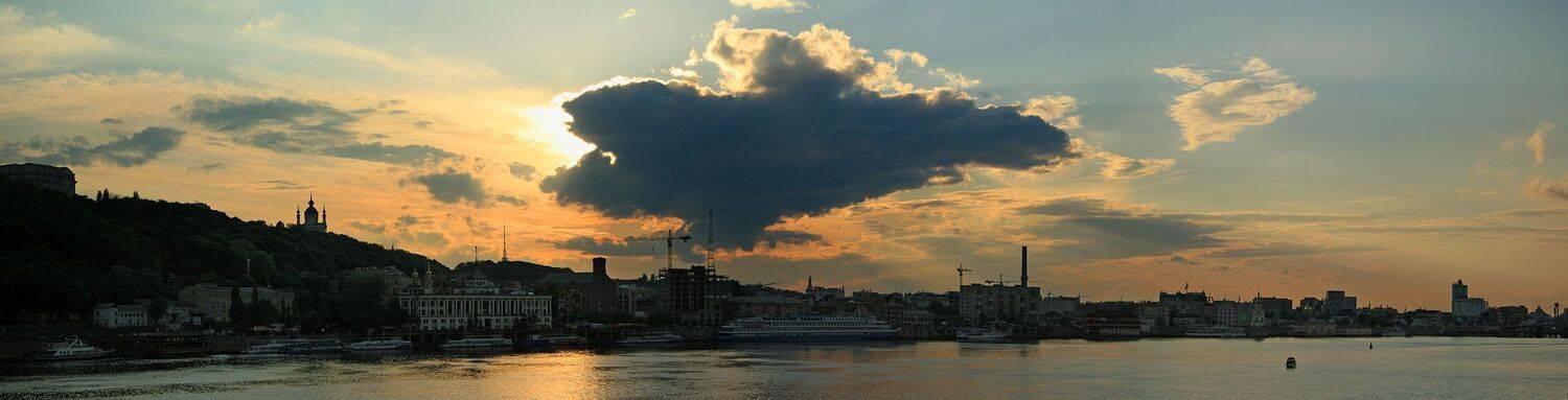 подол, днепр, набережная, закат, панорама, Sound Wave