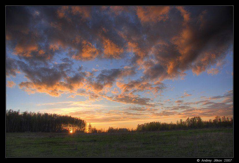 родинка, май, закат, солнце, облака, поле, пейзаж, photohunter, Андрей Житков