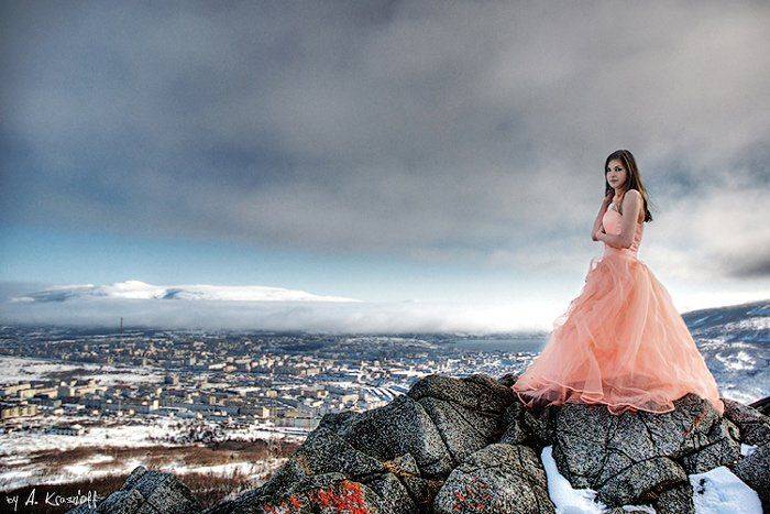 девушка, магадан, платье, одиночество, A.Krasnoff