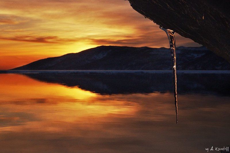 охотское море, закат, сосулька, весна ,магадан Весенний закат... фото превью