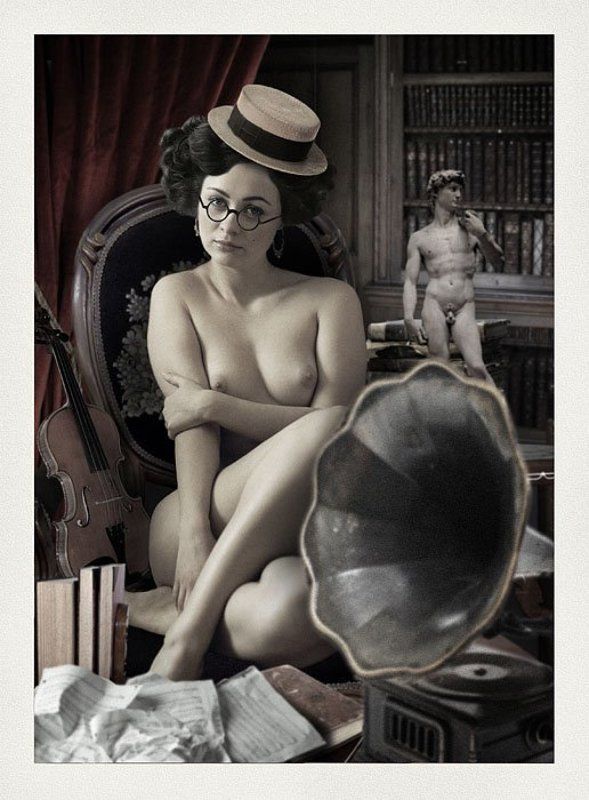 коллаж, ню Жена антиквара фото превью