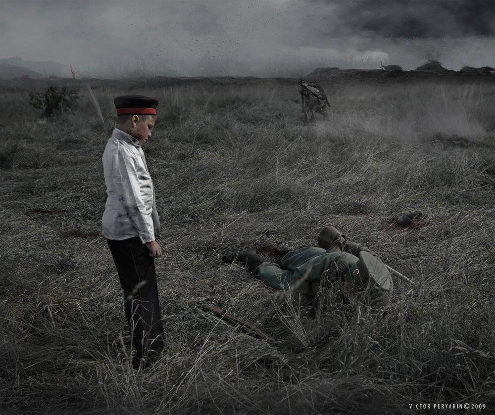 1916, война, кадет, ранение, степь, позиции, окопы, дым, оборона, раненые, Виктор Перякин