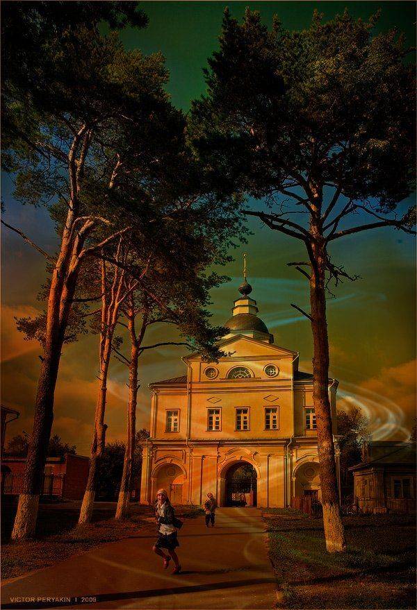 дороги, хотьково, дети, монастырь, лето, реставрация, небо, сосны, Виктор Перякин