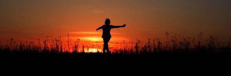 закат, солнце, танец На закате ... фото превью