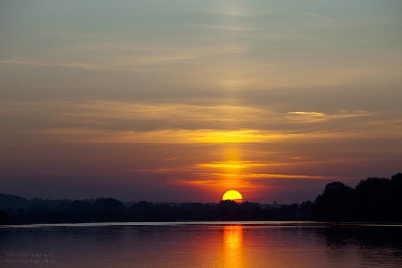 ока, закат, пейзаж Ока в предвечернем фото превью