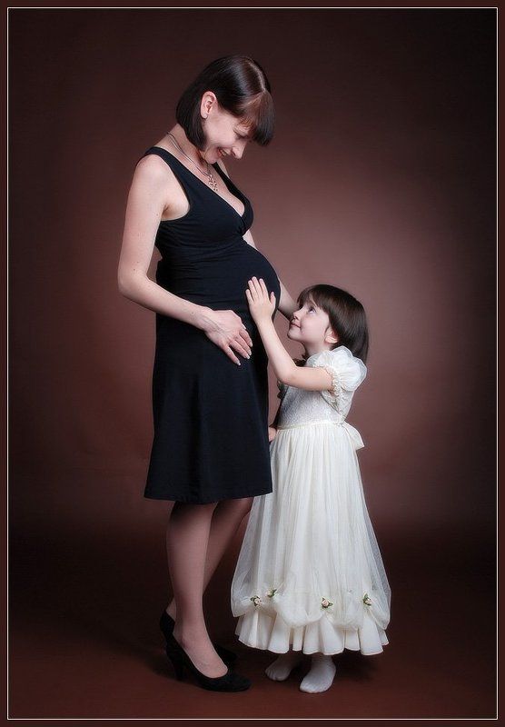 портрет, женщина, девочка, студия Портрет для троих фото превью