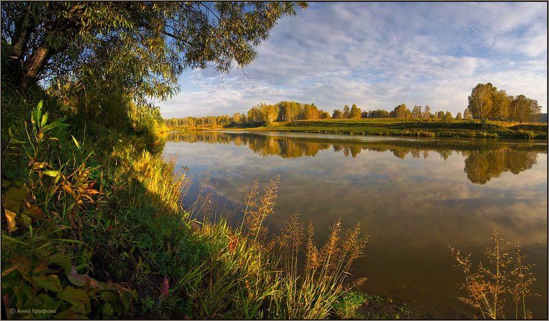 нсо, река, иня, вечер, осень, аня графова Зазолотилось фото превью