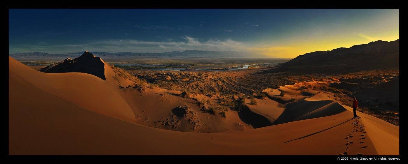 казахстан, поющий бархан, пейзаж, Николай Зиновьев