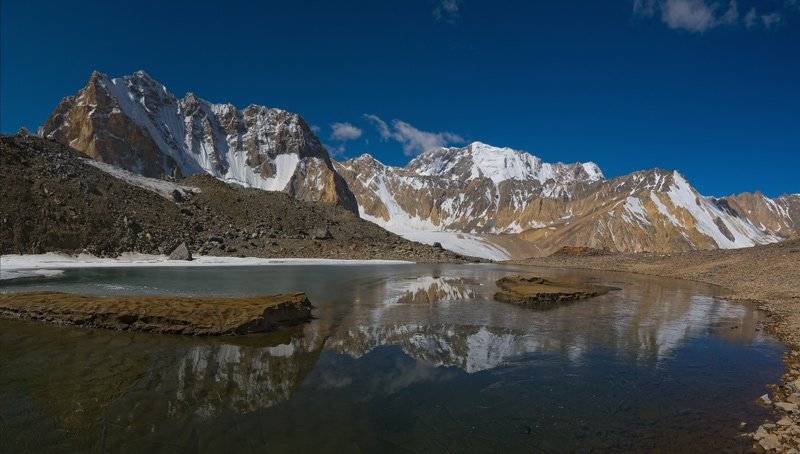 памир, поход 2009, горное озерко, массив пика советских офицеров., Андрей Chogori Громов