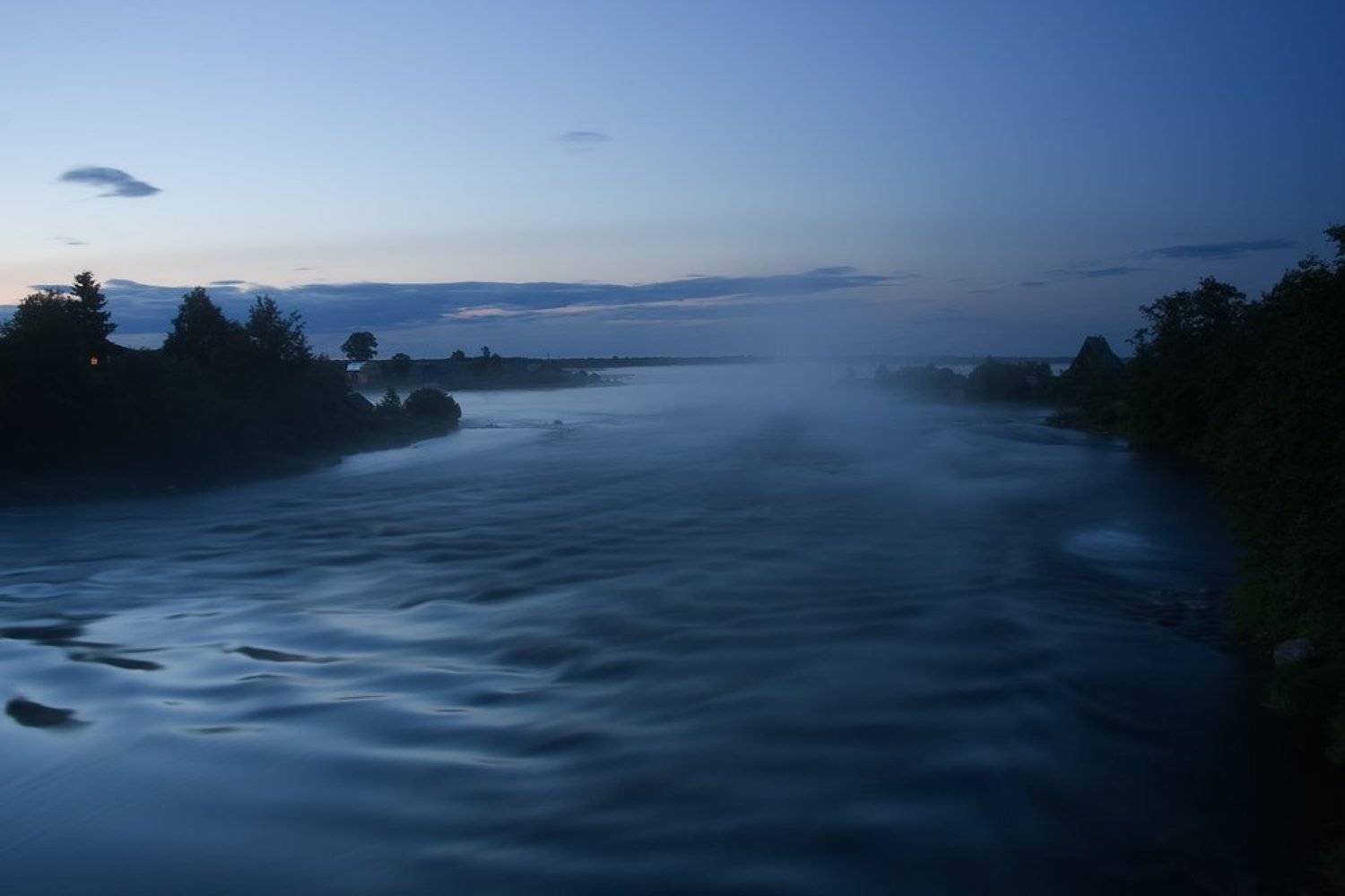 карелия, ночь, река, туман, Gerelen