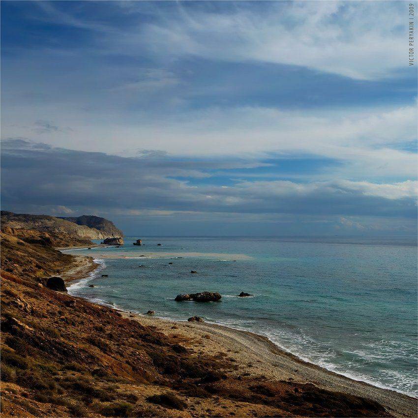 кипр, бухта, афродиты, скалы, прибой, берег, Виктор Перякин