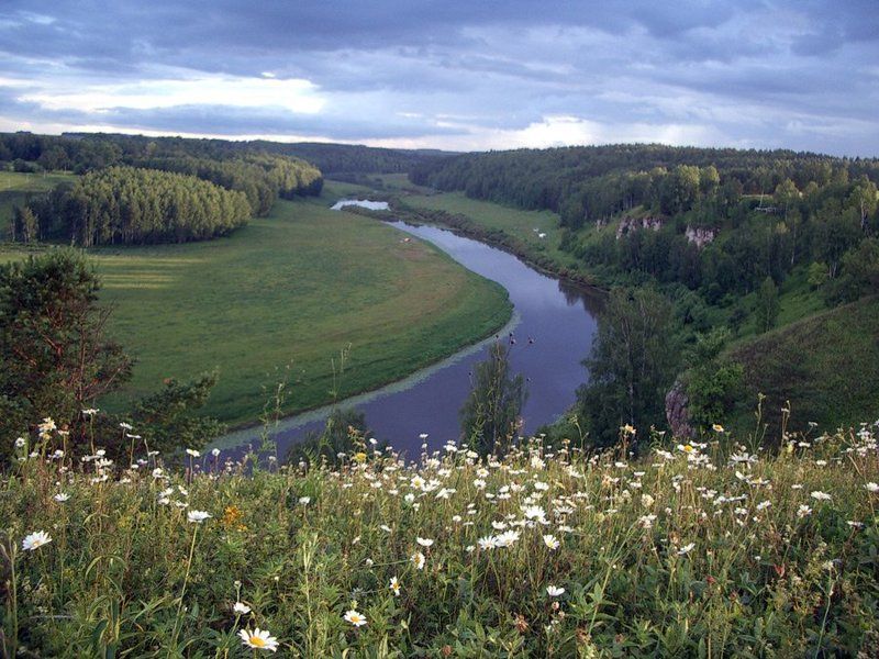 немда, река, лето На высоком берегу фото превью