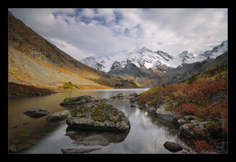 алтай, мульта, горы, озеро, поперечное, мультинское, камень, кусты, золотая осень Поперечная мульта фото превью